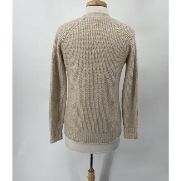 Michael Michael Kors Cashmere Cardigan Zip Front V Neck Pockets Beige Womens XS - Picture 7 of 10